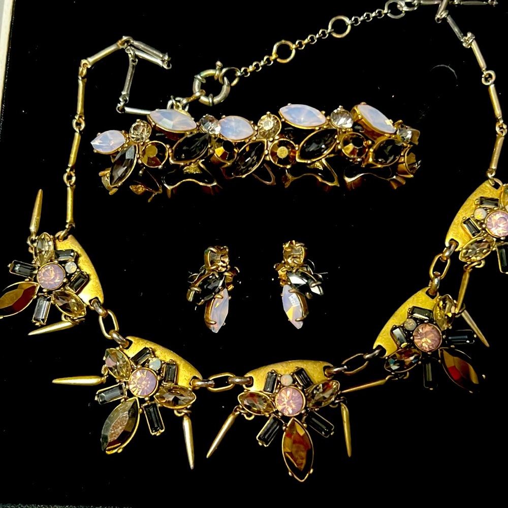J. Crew Costume Jewelry Set. Statement necklace, bracelet and earrings